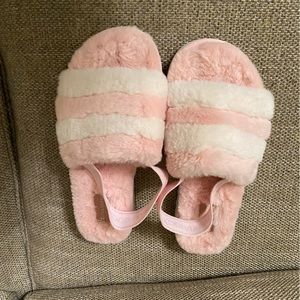 NWOT UGG Koolaburra Fuzz’n Slipper Slides Pink/White size 8
